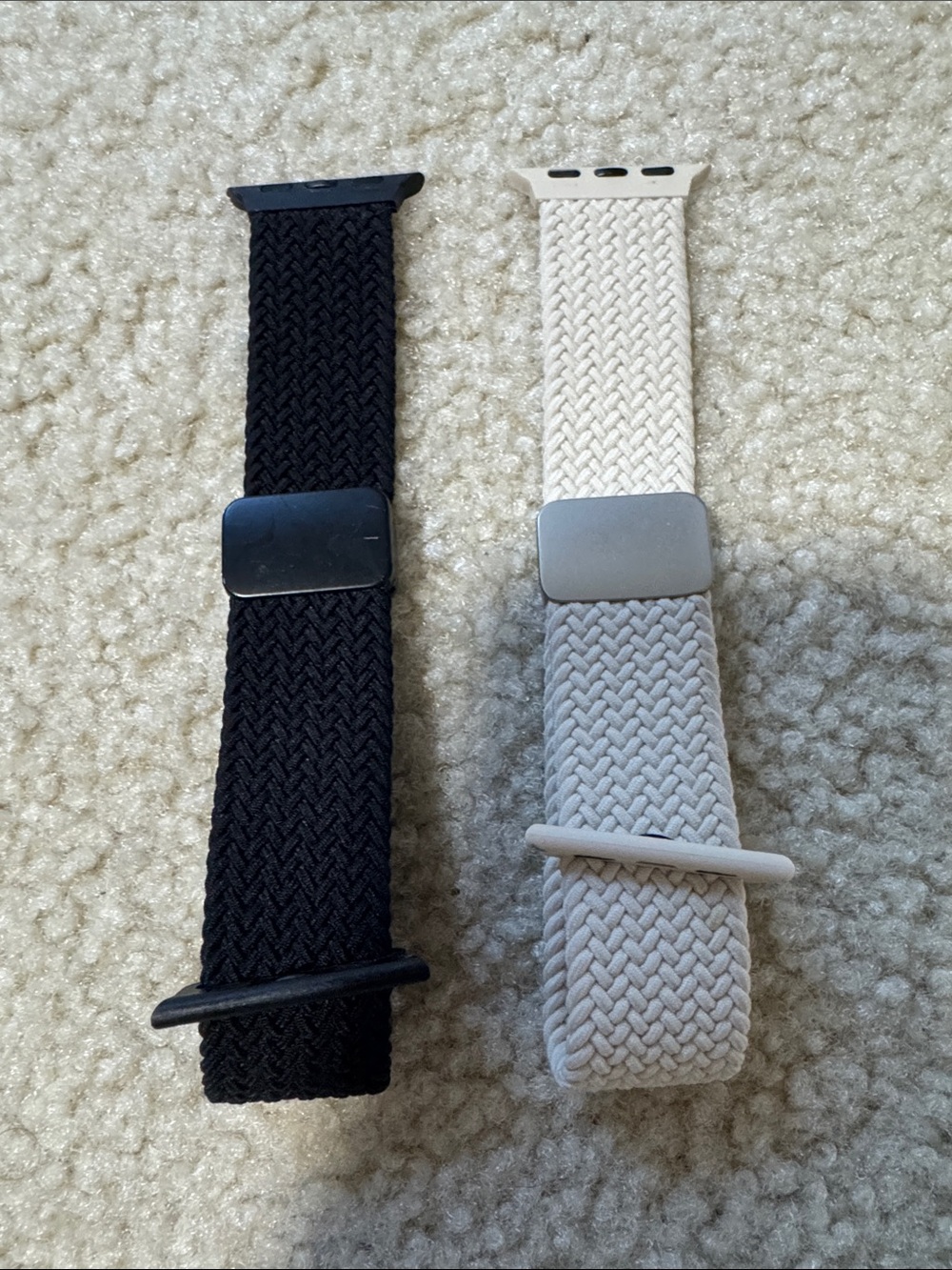 Source Unknown Braided Elastic Watch Bands - Black and Cream